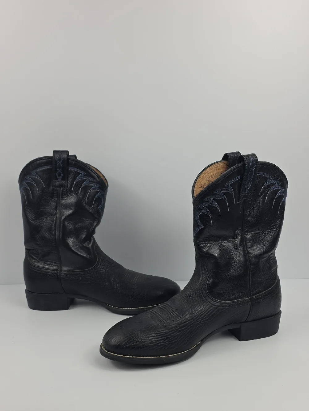 Ariat 11 Inch Black Leather‎ Western Cowboy Boots Men's Size 10.5 EE
